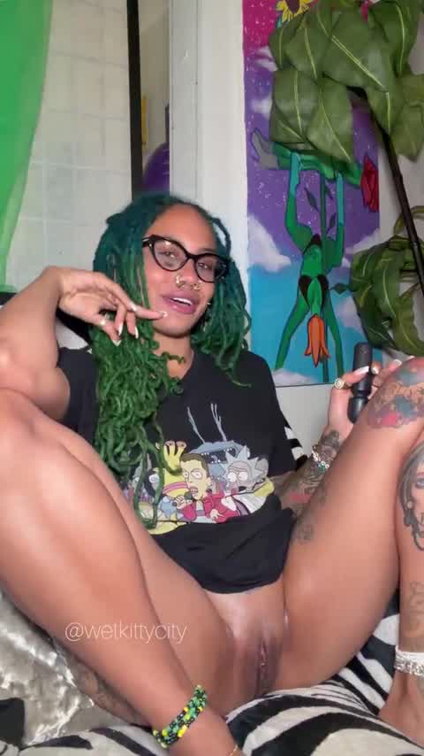 Thumbnail for this blue or green hair
